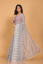 Thumbnail for Morchari Kota Embroidery Saree - Grey - Distacart
