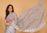 Thumbnail for Morchari Kota Embroidery Saree - Grey - Distacart