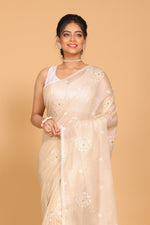 Thumbnail for Morchari Kota Embroidery Saree - Beige - Distacart
