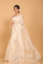 Thumbnail for Morchari Kota Embroidery Saree - Beige - Distacart
