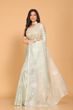 Thumbnail for Morchari Kota Embroidery Saree - Green - Distacart