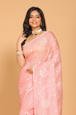 Thumbnail for Morchari Kota Embroidery Saree - Pink - Distacart