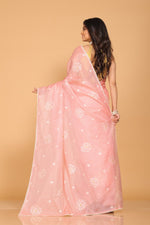 Thumbnail for Morchari Kota Embroidery Saree - Pink - Distacart