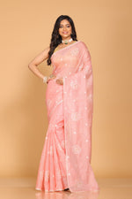 Thumbnail for Morchari Kota Embroidery Saree - Pink - Distacart