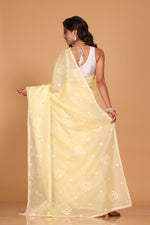 Thumbnail for Morchari Kota Embroidery Saree - Yellow - Distacart