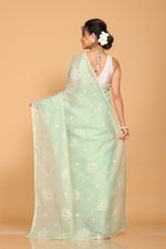 Thumbnail for Morchari Kota Embroidery Saree - Lime Green - Distacart