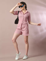 Thumbnail for Myshka Women's Pink Solid Regular Fit Shirt - Distacart