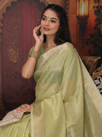 Thumbnail for Astita Organza Mhendi Green Saree