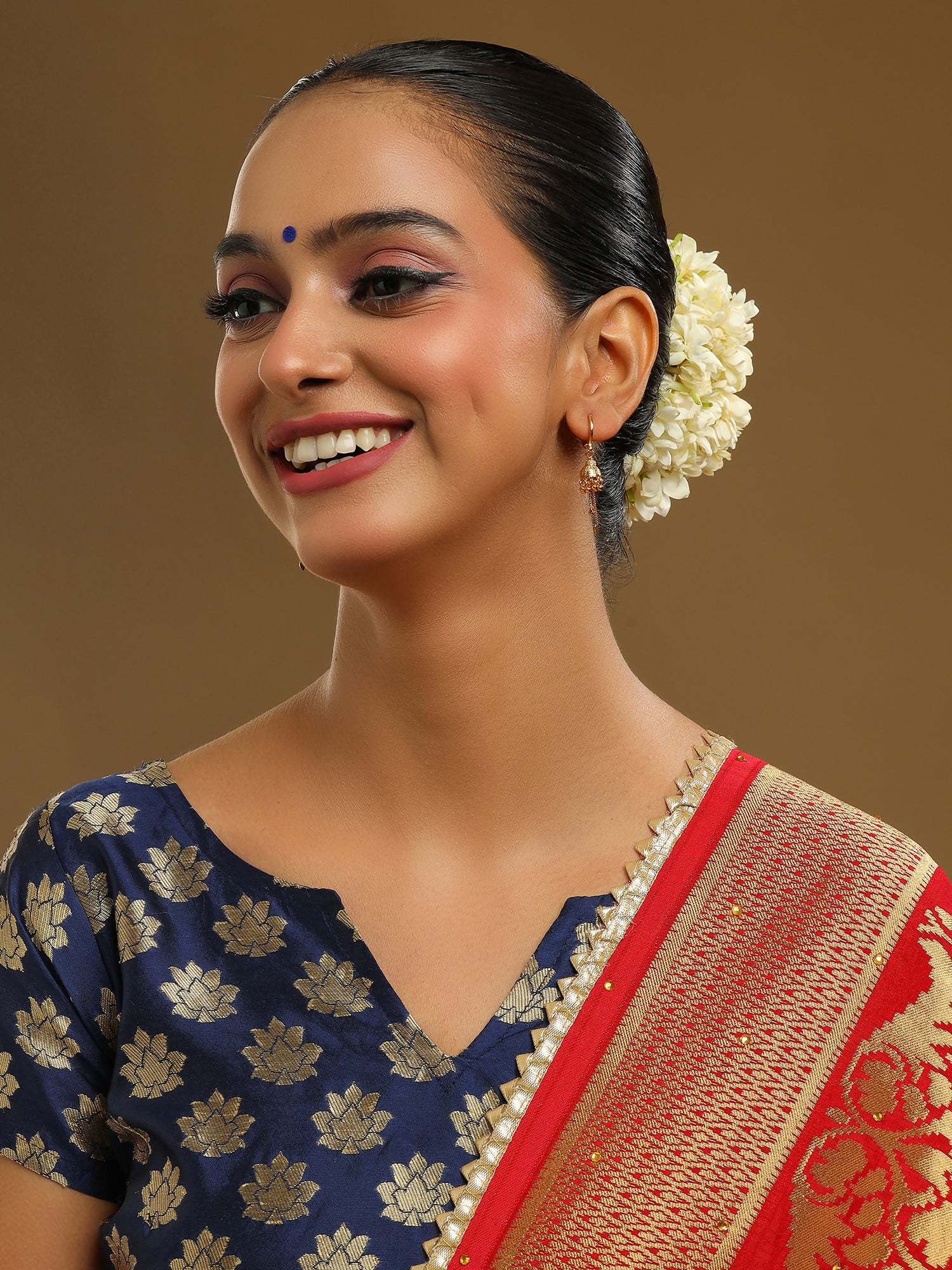 Ruby Raang Gold Loop Heart Earrings