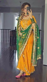 Thumbnail for Preksha Creation Indian Women Green Faux Georgette with Heavy Embroidery 5mm And 9mm Sequence Embroidery Work. - Green - Distacart