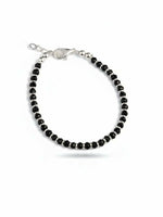 Thumbnail for NVR Women Silver Plated Black Beaded Adjustable Bracelet - Distacart