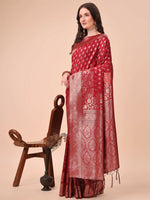 Thumbnail for Astita Lichi Silk Red Saree