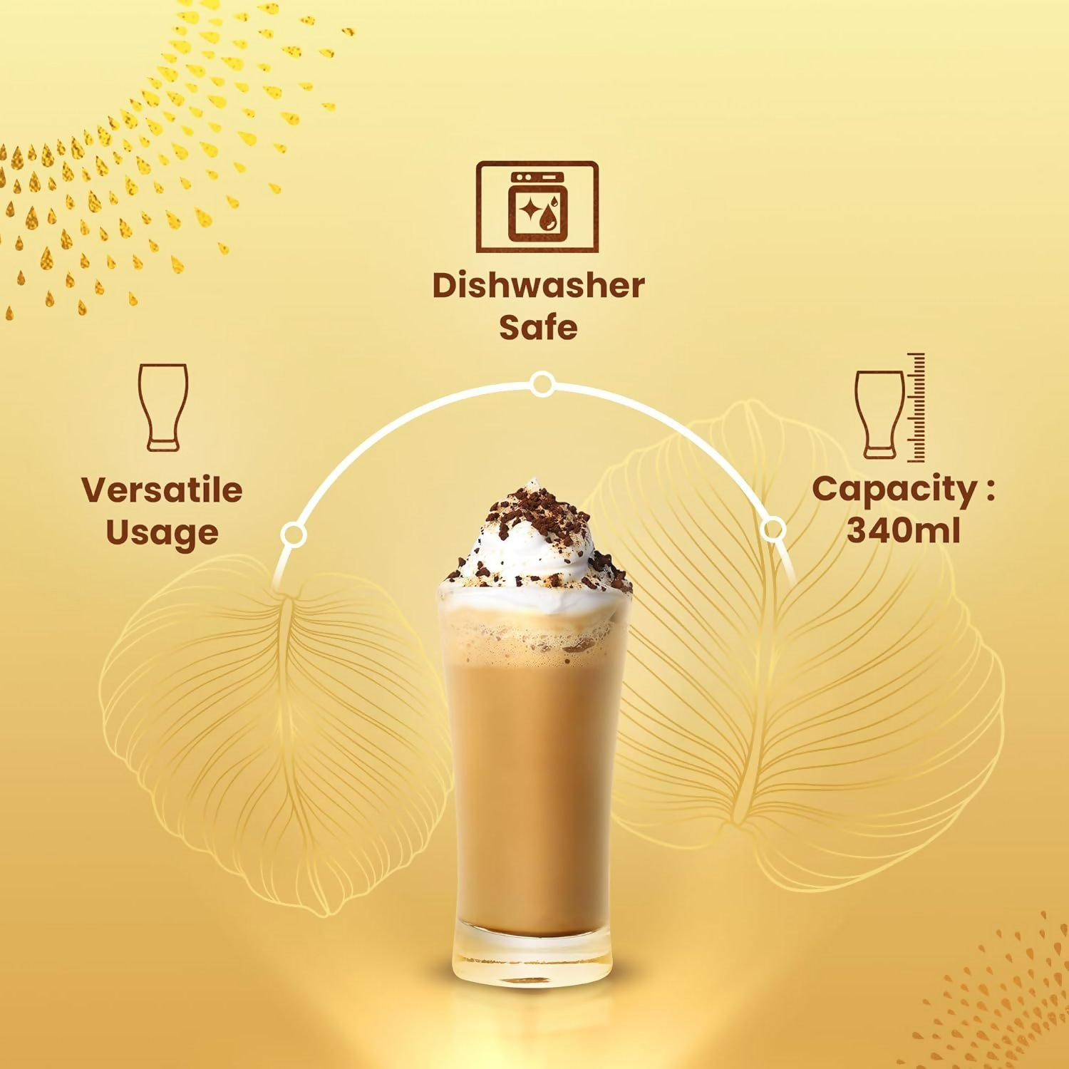 Bevzilla Premium Glass & 25 Flavoured Coffee Sachets