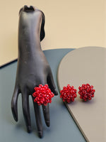 Thumbnail for Inhanns Rangmani Crystal Duo – Adjustable Ring + Statement Earrings Set - Maroon - Distacart