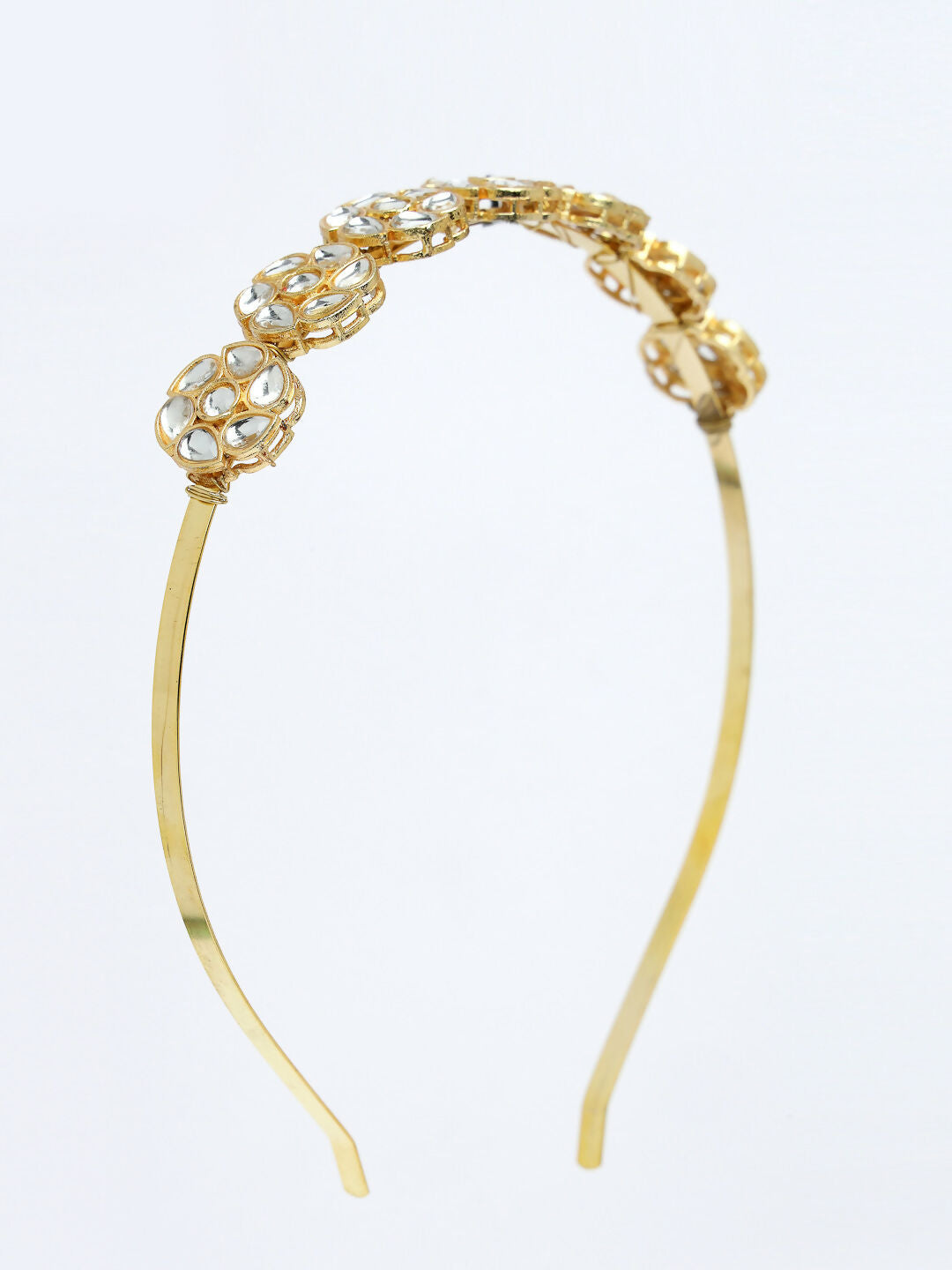 NVR Women's Gold-Plated Kundan Embellished Hairband - Distacart