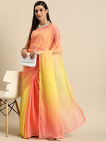 Thumbnail for Ahalyaa Women's Traditional Semi Stitch Saree - Yellow - Distacart