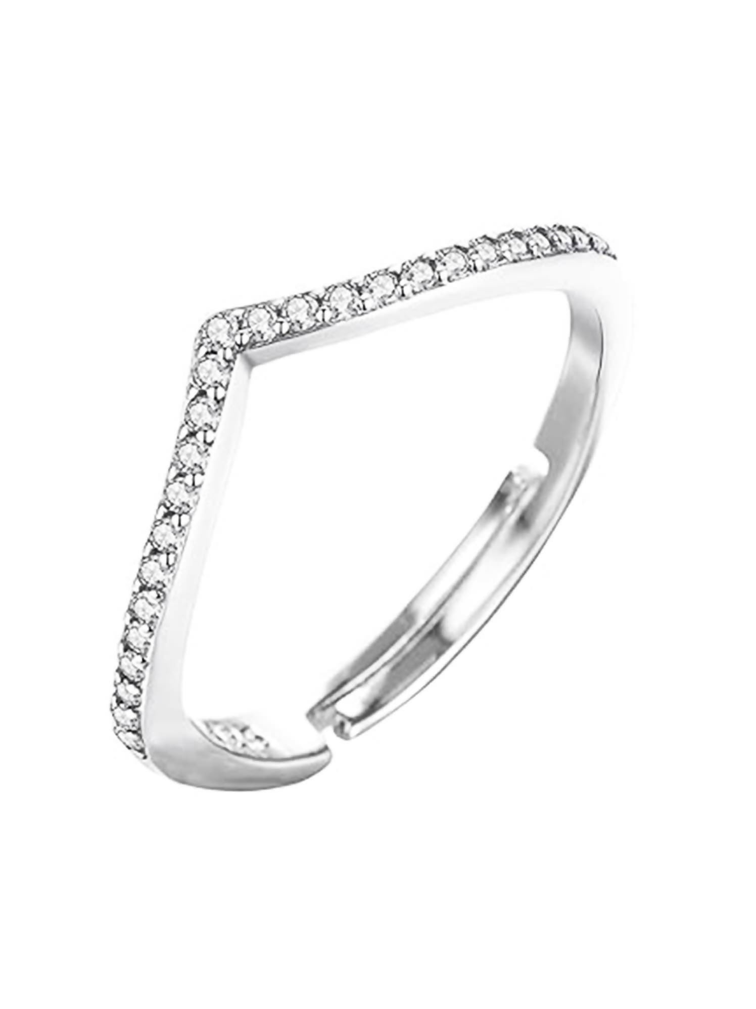 Joban Fashion Silver Brass Adjustable Ring - Distacart