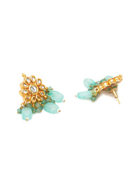 Thumbnail for Mint Stone Kundan Earrings (Gold) - Ruby Raang - Distacart