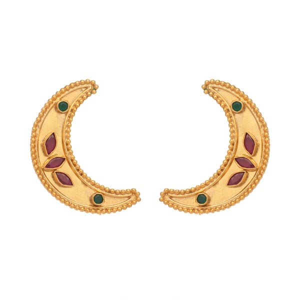 Nuyug 22K Gold Plated Pink Lunar Earrings