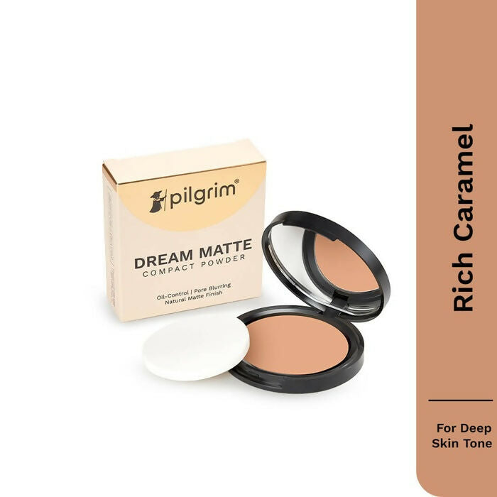 Pilgrim Dream Matte Compact Powder For Deep Skin Tone Rich Caramel - Distacart