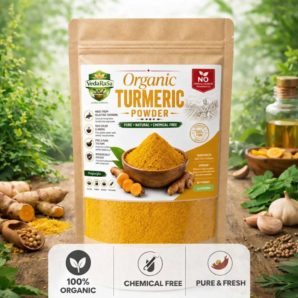 VedaRasa Organic Turmeric Powder Premium Quality - Dista