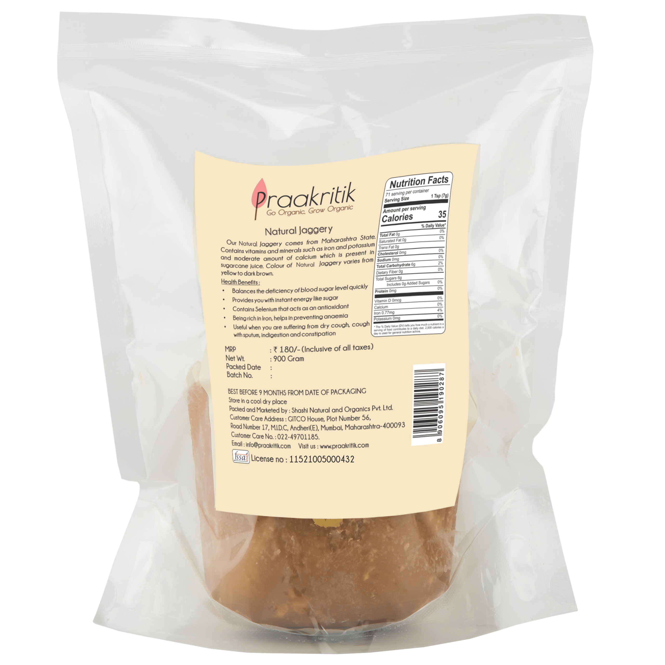 Praakritik Natural Jaggery - Distacart