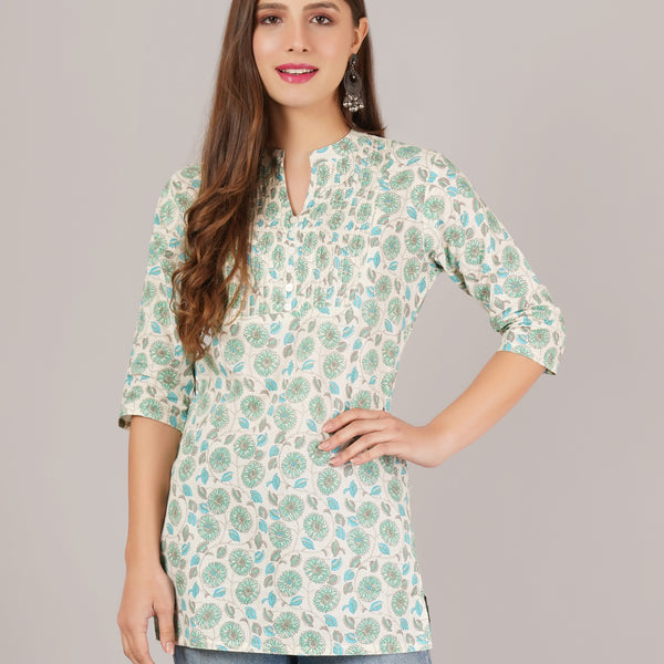 Jaitra Apparels Women Printed Rayon Straight Kurta (Off White)