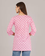 Thumbnail for Jaitra Apparels Women Printed Pure Cotton Straight Kurta (Pink)