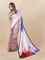 Thumbnail for Vedant Vastram Digital Print Japan Satin Silk Party Wear Saree with Unstitched Blouse Piece - Purple - Distacart