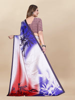 Thumbnail for Vedant Vastram Digital Print Japan Satin Silk Party Wear Saree with Unstitched Blouse Piece - Purple - Distacart
