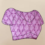 Thumbnail for Vedant Vastram Digital Print Japan Satin Silk Party Wear Saree with Unstitched Blouse Piece - Purple - Distacart