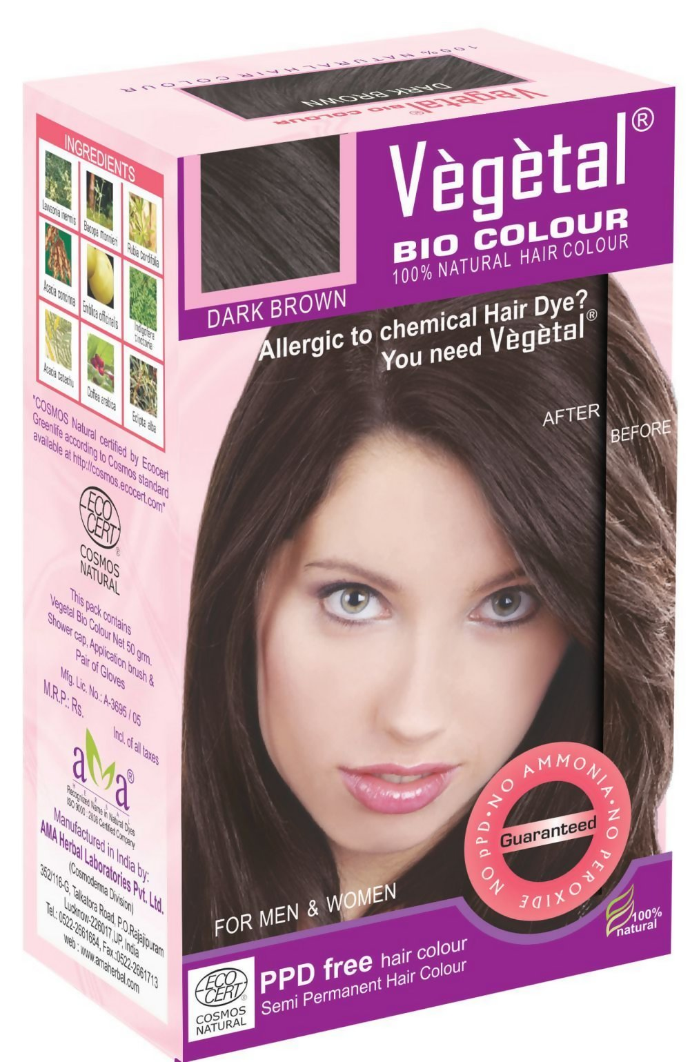 Vegetal Bio Colour Dark Brown Free In Pack Color Protection Shampoo - Distacart