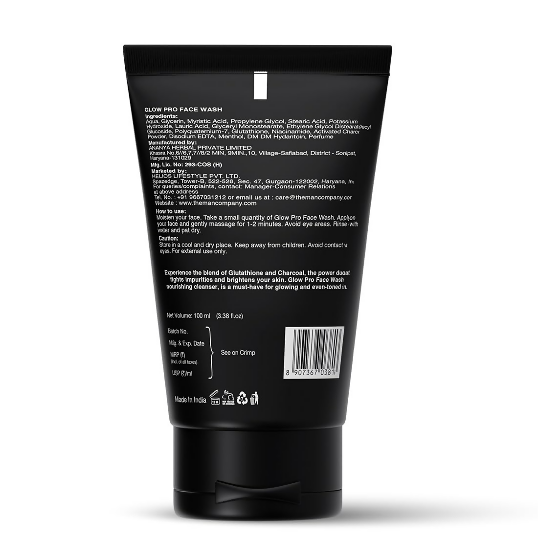 The Man Company Glow Pro Face Wash For Men - Distacart