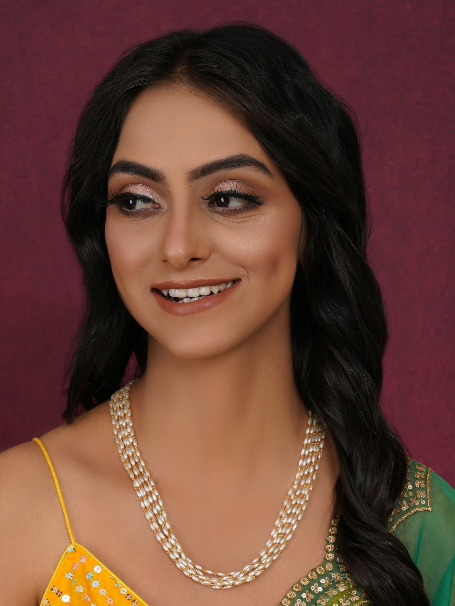 Layered Pearl Neckpiece (Gold) - Ruby Raang - Distacart