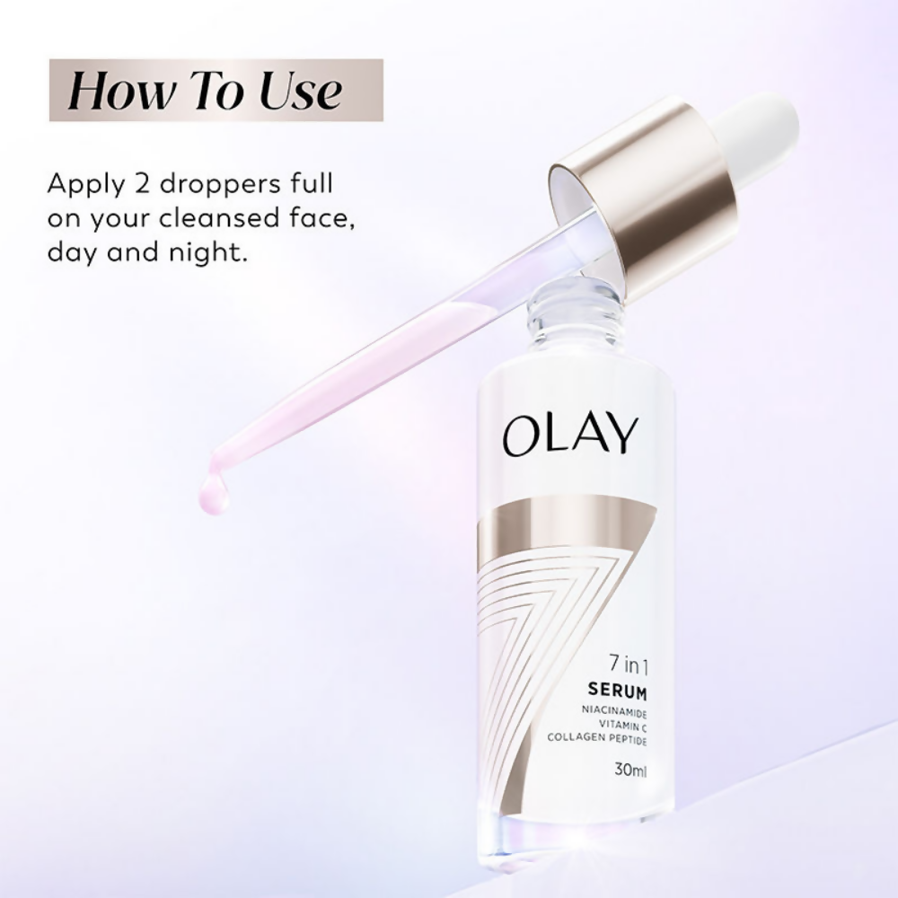 Olay 7in1 Serum with Niacinamide, Vitamin C, Collagen Peptides - Distacart