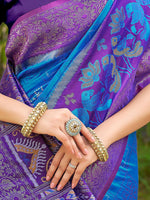 Thumbnail for Astita Blue Soft Silk Saree