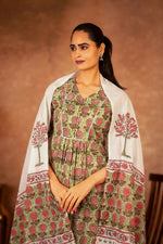 Thumbnail for Joban Fashion Green Hand Block Printed Cotton Suit Set - Distacart