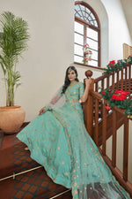 Thumbnail for Aastha Fashion Women's Sea Green Art Silk Zari & Sequins Embroidery Party Wear Lehenga Choli - Distacart