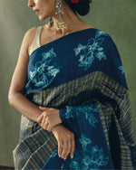 Thumbnail for Preksha Creation Banarasi Soft Silk Women Blue Saree - Distacart