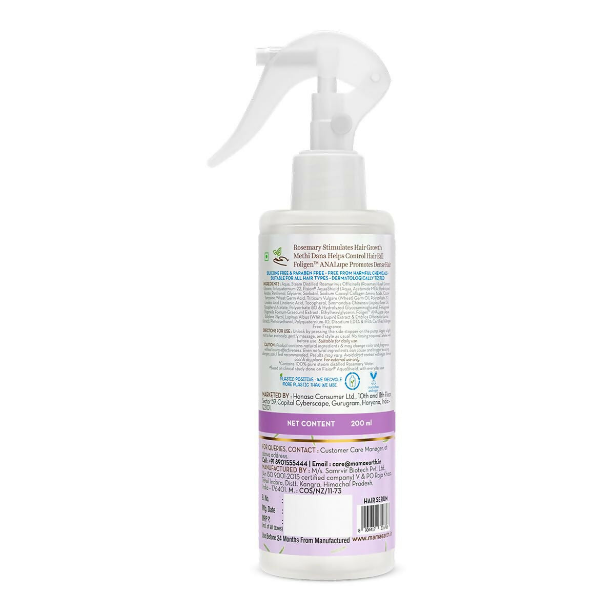 Mamaearth Rosemary Water Anti-Hair Fall Spray with 100% Pure Steam Distilled Rosemary Water & Methi Dana for Hair - Distacart
