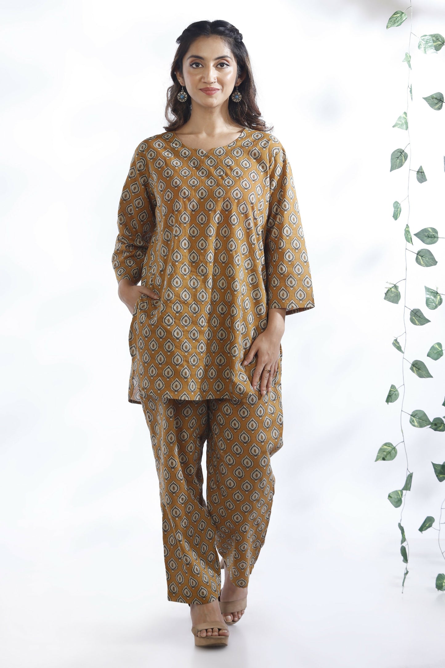 Breathables Yellow Butta Cotton Co-Ord Set - Dista