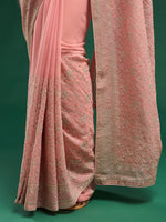 Thumbnail for kasee Floral Embroidered Pure Georgette Saree - Distacart