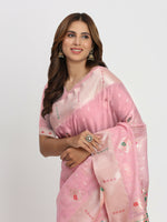 Thumbnail for Astita Linen Cotton Light Pink Saree