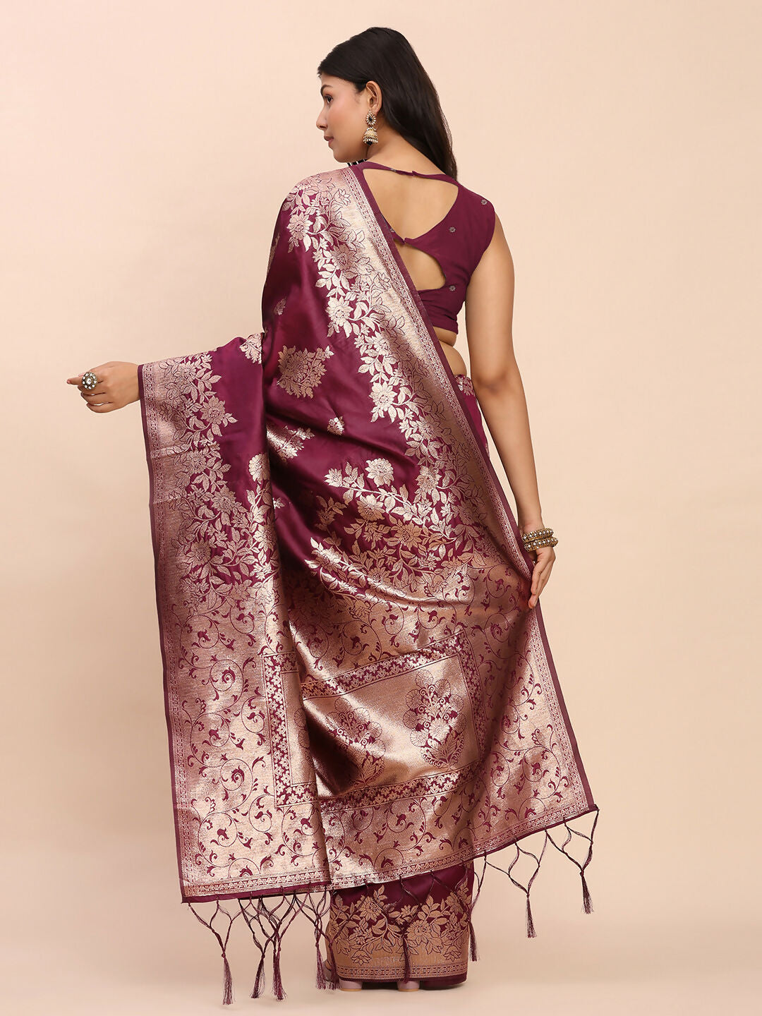 Astita Banarasi Silk Purple Saree