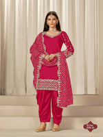 Thumbnail for Anaita Red Roman Silk Stitched Suit with Embroidery & Real Mirror Work - Distacart