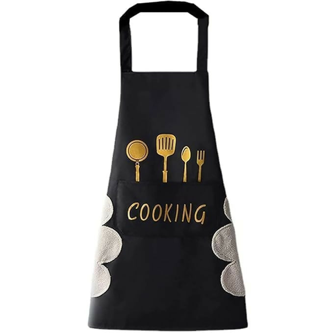 Klimet Waterproof Kitchen Apron For Women-Black - Dista