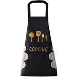 Thumbnail for Klimet Waterproof Kitchen Apron For Women-Black - Dista