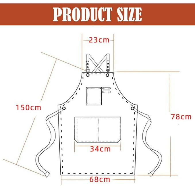 Supvox Waterproof Home Apron - Kitchen And Workshop With Tool Pockets -Black - Dista