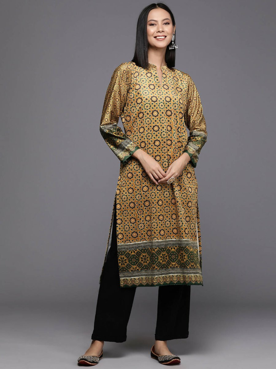 Ahalyaa Women's Traditional wear Kurta - Mustard - Distacart