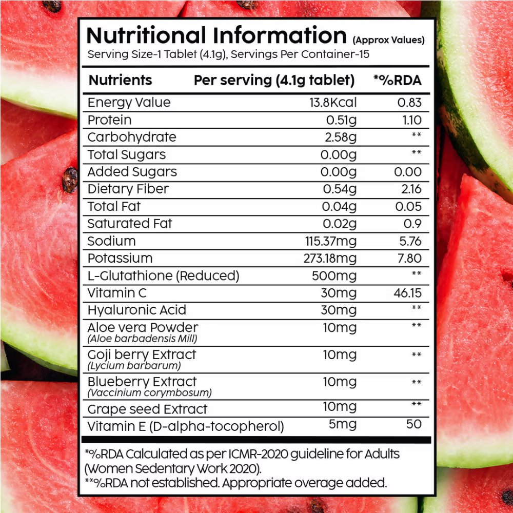PLIX The Plant Fix Glutathione Skin Tablets With L-Glutathione & Vitamin C - Watermelon - Distacart